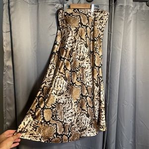 Snake print midi skirt